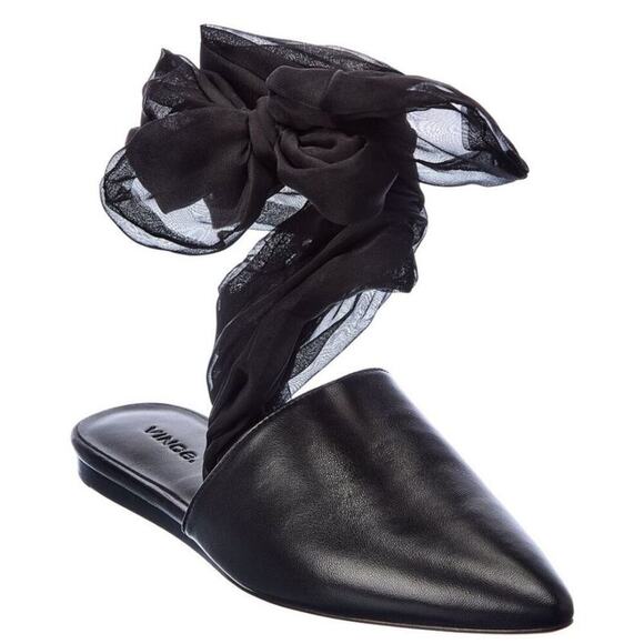 New Vince Cruise Pointed Ankle Tie Leather Flats Size 10 - Picture 8 of 8